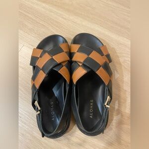 Alohas MARSHMALLOW SCACCHI BLACK TAN Sandals size 40